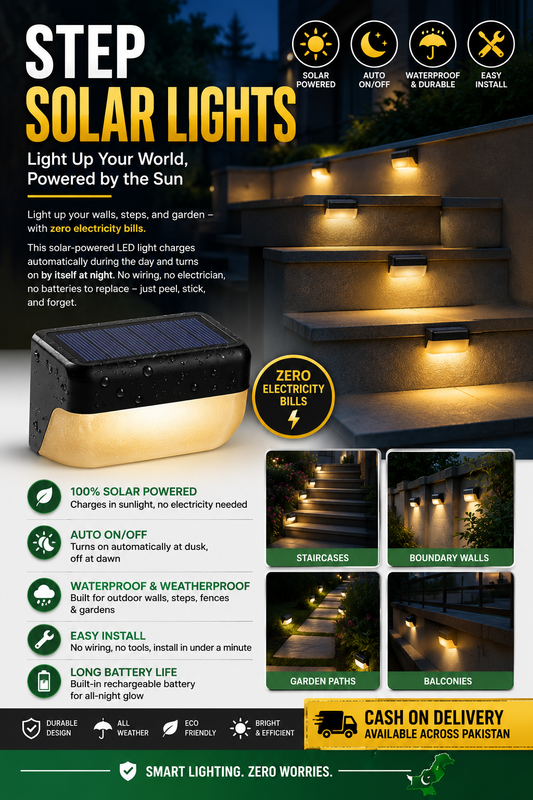 Solar Wall Light – Waterproof LED Step & Fence Light (No Wiring Needed)