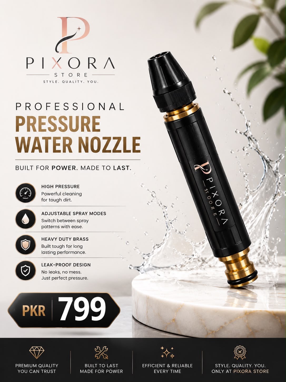 High-Pressure Water Nozzle Household Car Wash Water Black Car Wash Nozzle Diamond Water Car Wash Gun Watering Pipe