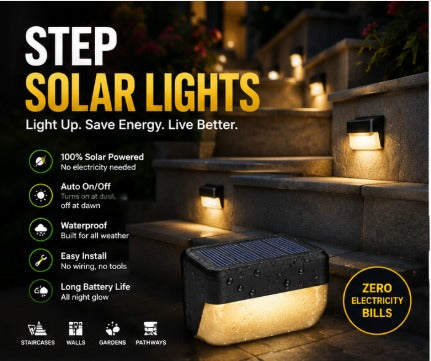 Solar Wall Light – Waterproof LED Step & Fence Light (No Wiring Needed)