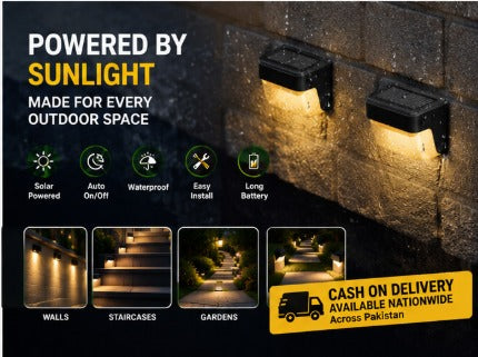 Solar Wall Light – Waterproof LED Step & Fence Light (No Wiring Needed)
